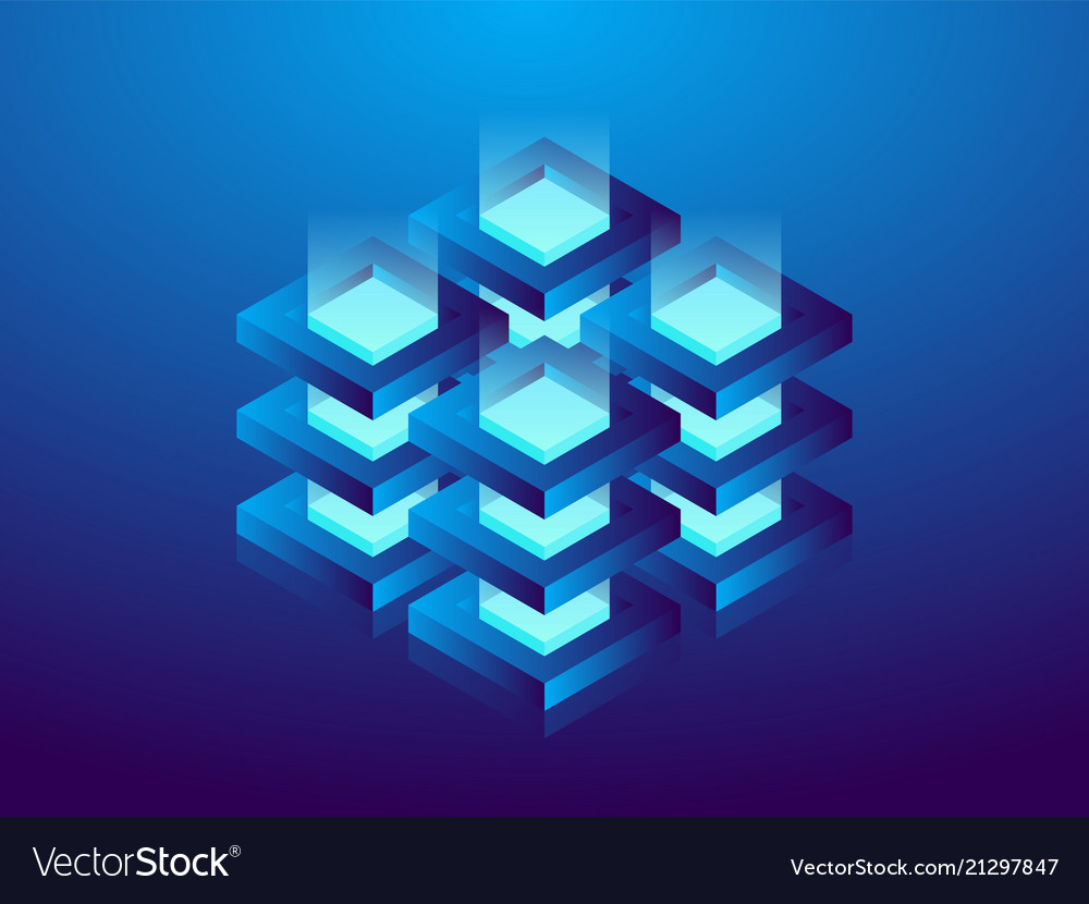 Cryptocurrency and blockchain vector image Cryptocurrency and blockchain