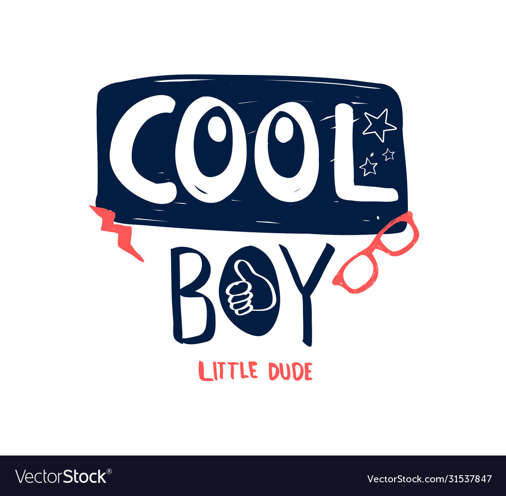 Cute elements print design with slogan vector image Cute elements print design with slogan