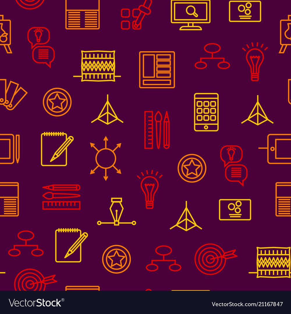 Design thinking signs seamless pattern background Vector Image Design thinking signs seamless pattern background