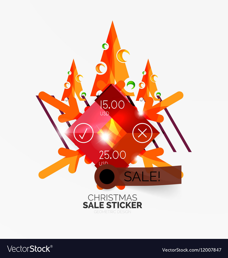 Geometric christmas sale stickers Royalty Free Vector Image