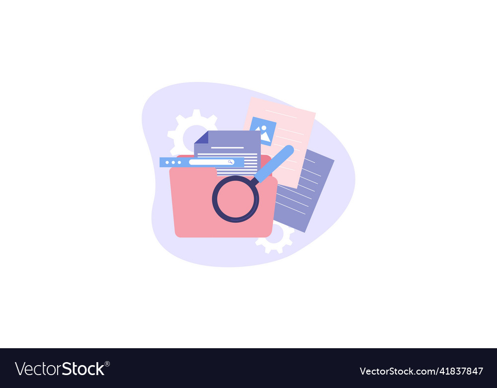 Magnifying glass with file searching