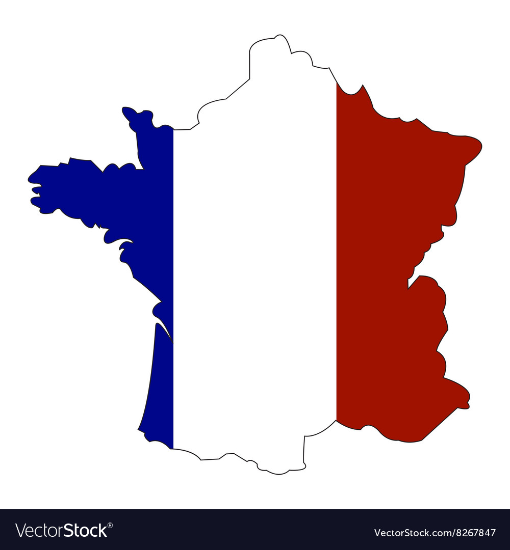 Map and state flag france Royalty Free Vector Image