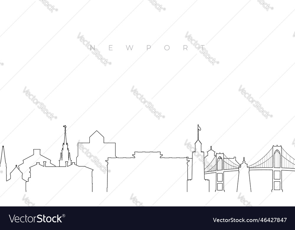 Outline newport skyline trendy template