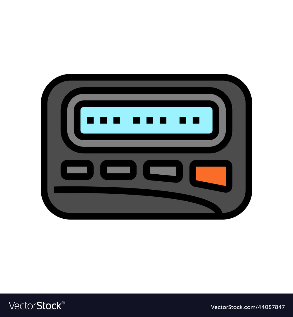 Pager retro device color icon vector image Pager retro device color icon