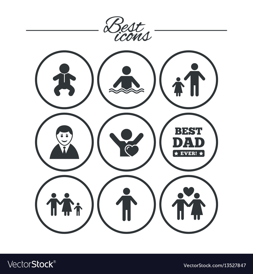 People family icons swimming pool sign