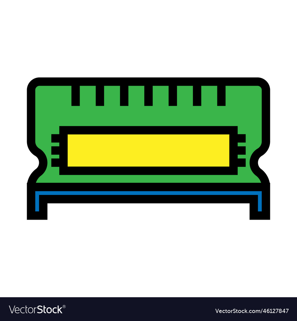 Ram memory line icon isolated on white background