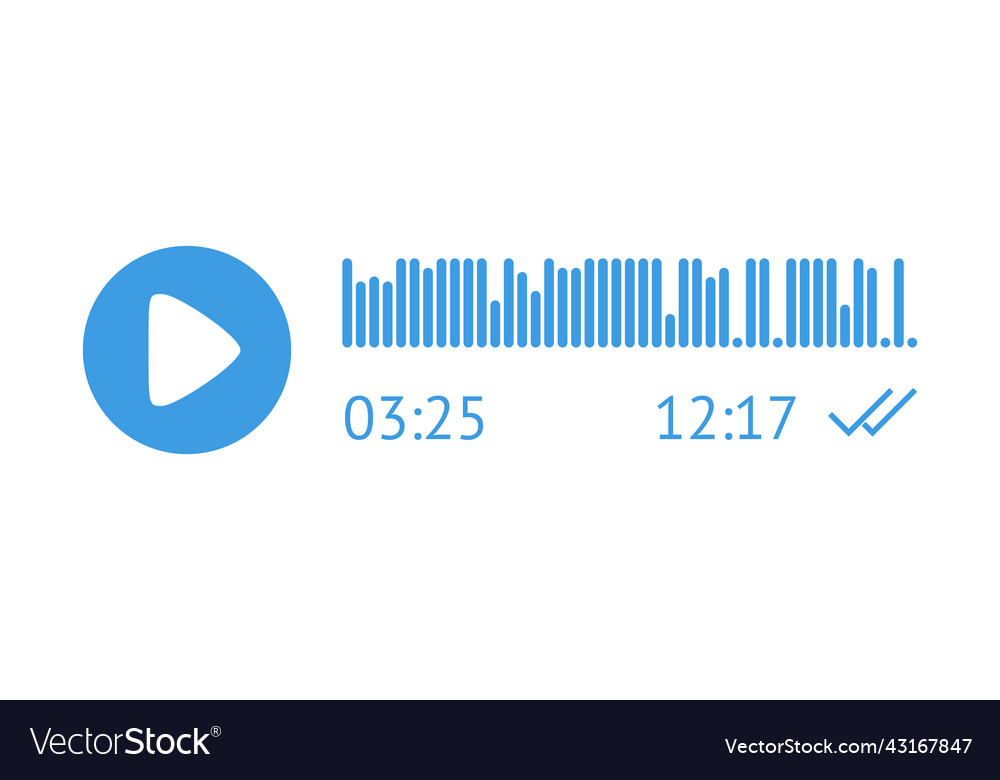 Recording of audio message template ui element Vector Image Recording of audio message template ui element