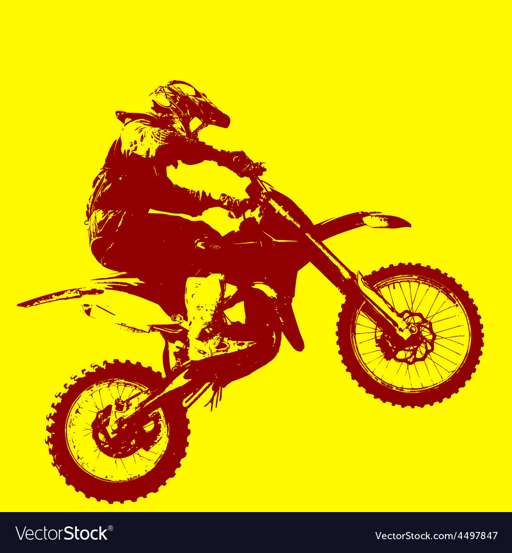 Rider participates motocross championship. Vector illustration.Rider