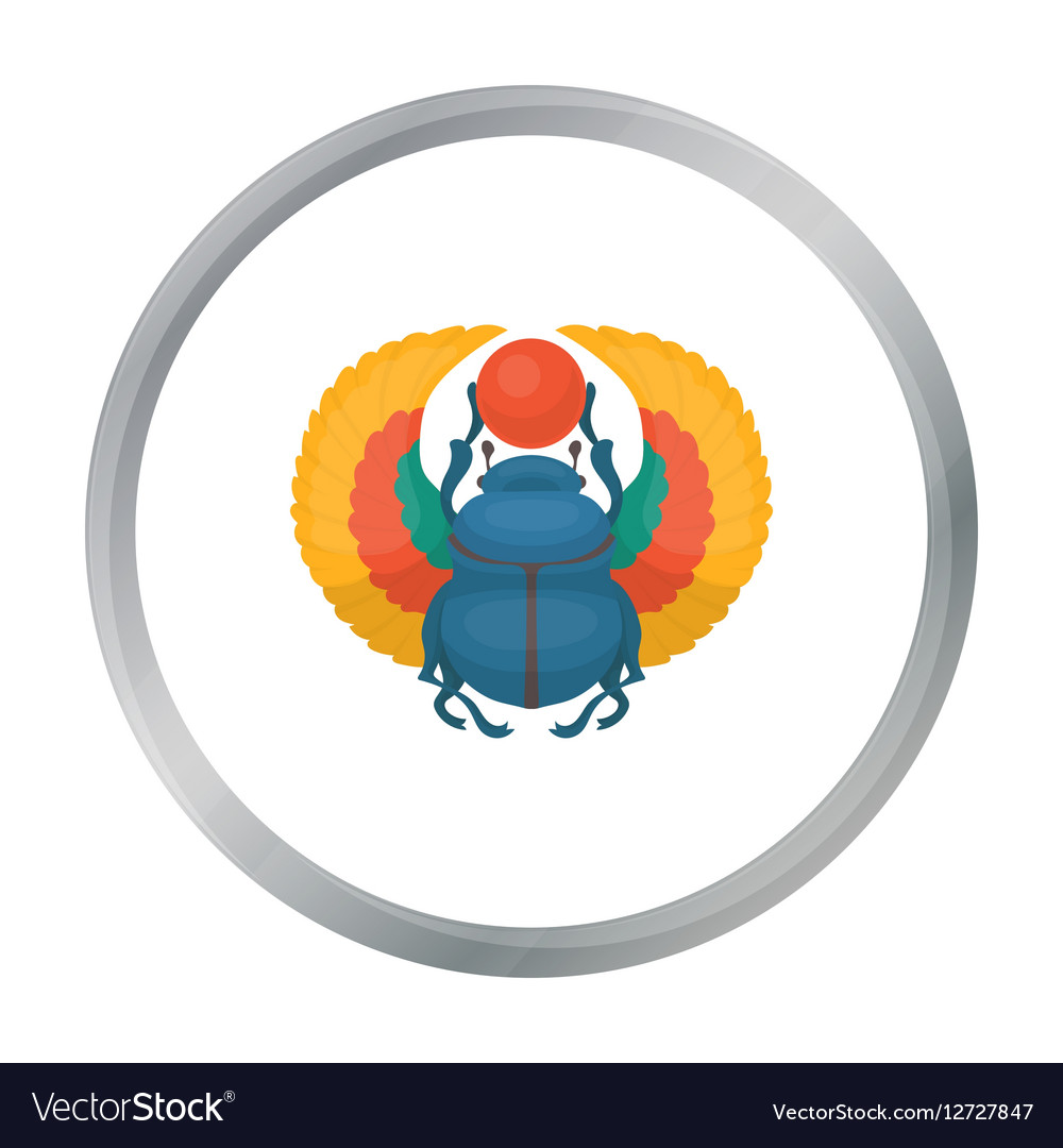 Scarab icon in cartoon style isolated on white