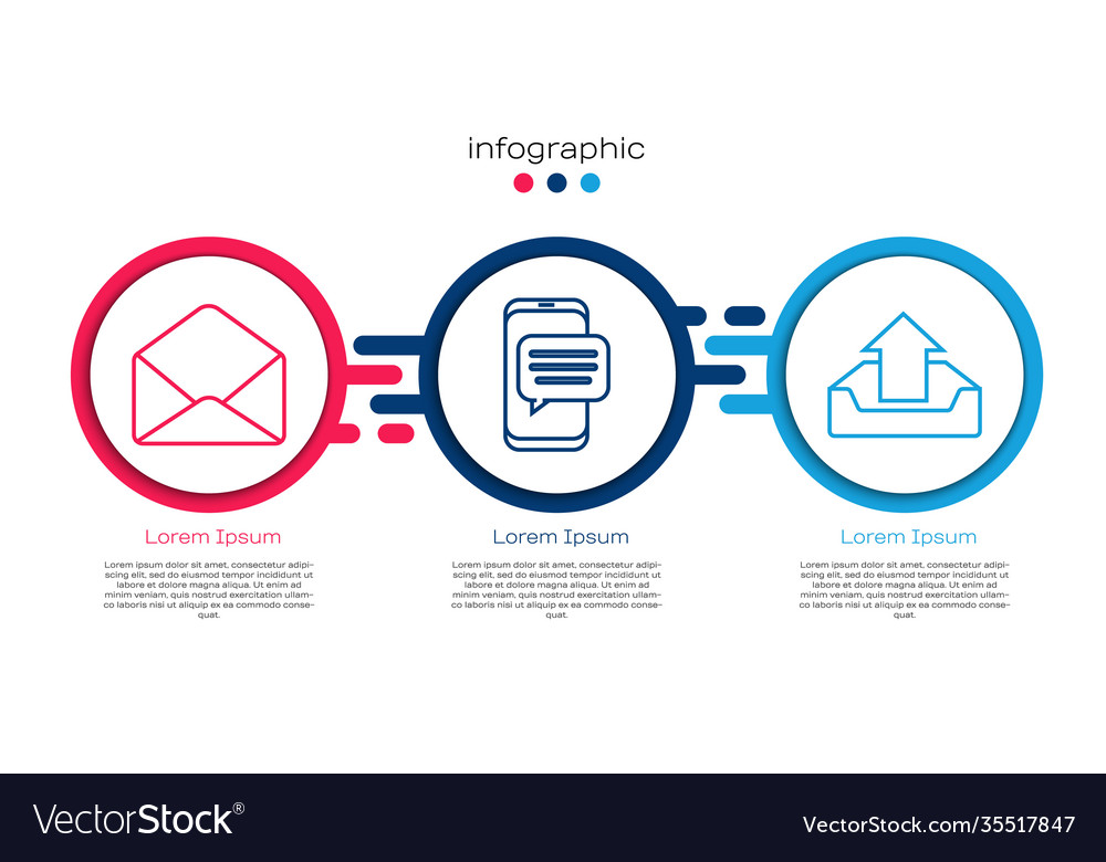 Set line envelope chat messages notification vector image Set line envelope chat messages notification