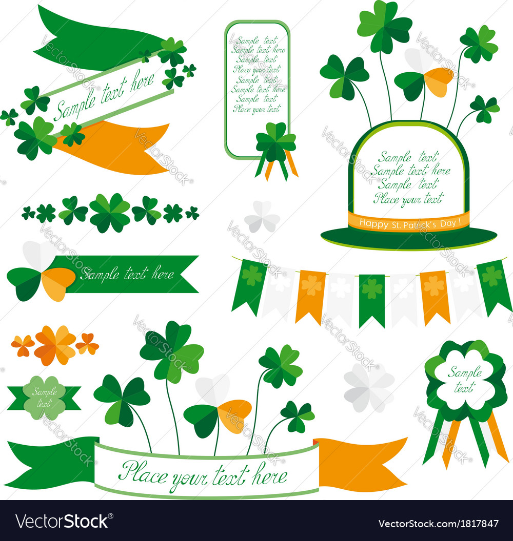 Set of st patricks day decorative elements