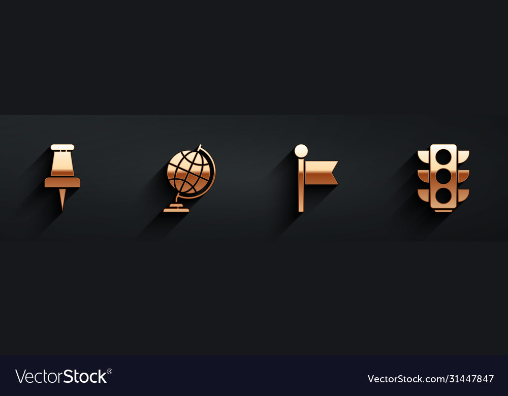 Set push pin earth globe location marker Vector Image Set push pin earth globe location marker