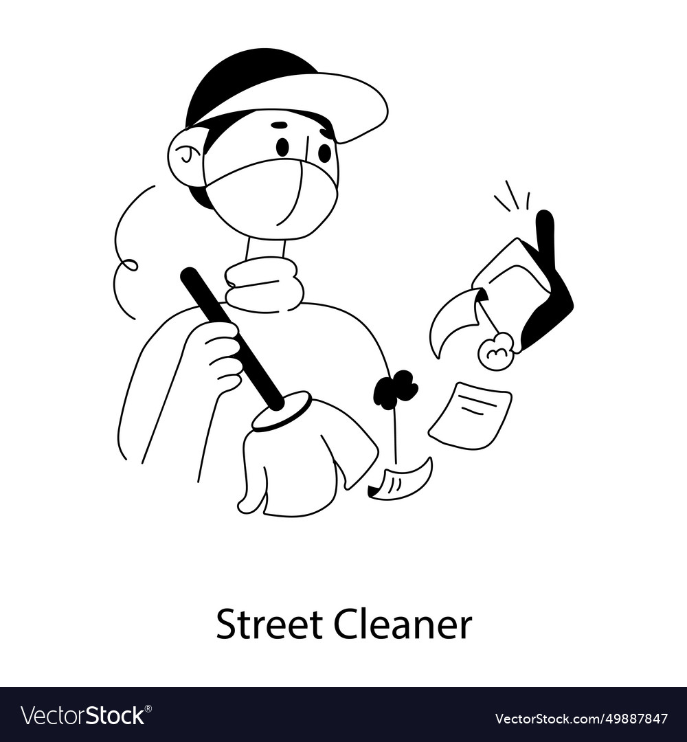 Street cleaner Royalty Free Vector Image VectorStock