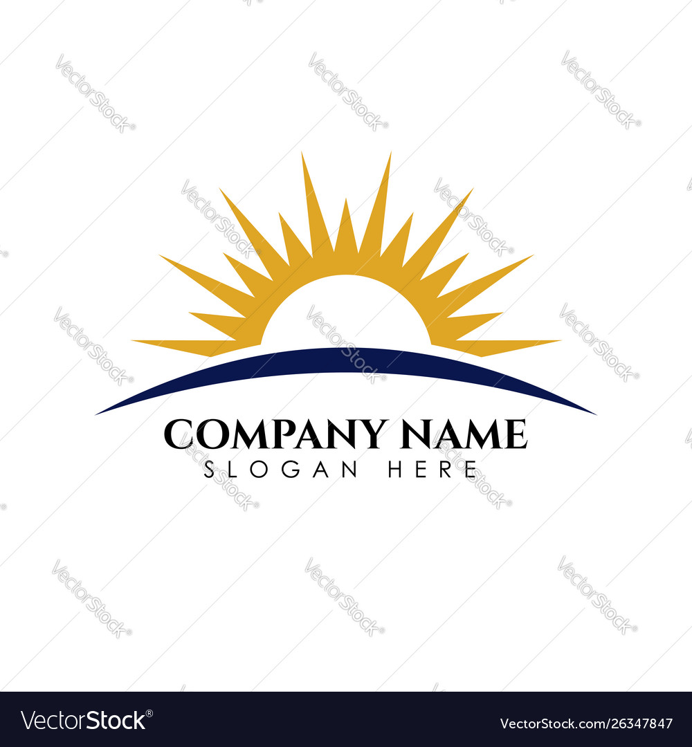 Sunrise logo designs template sun over horizon Vector Image