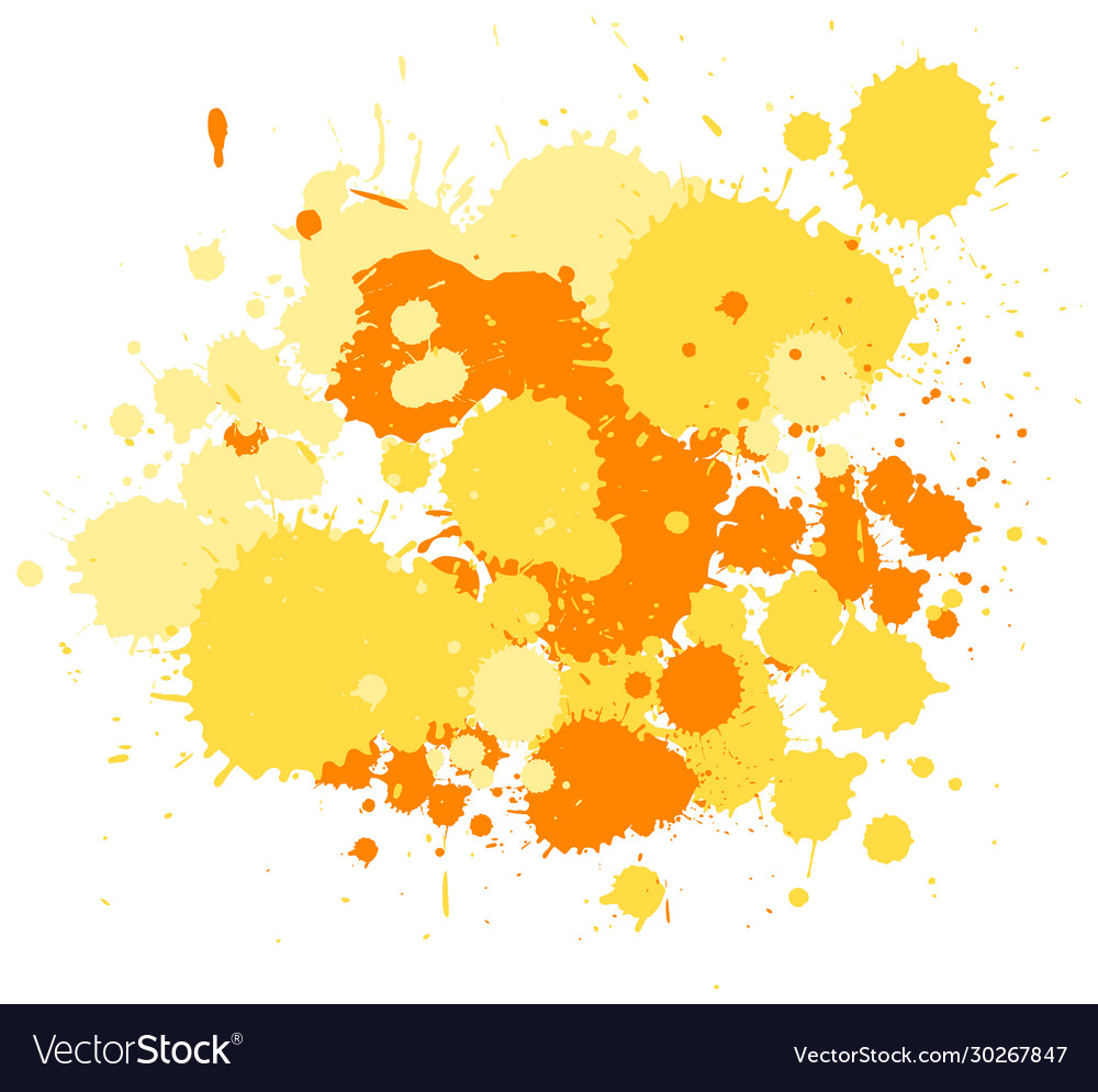 Watercolor splash in yellow on white background Vector Image