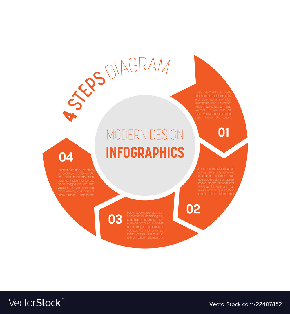 4 step process modern infographic diagram graph Vector Image