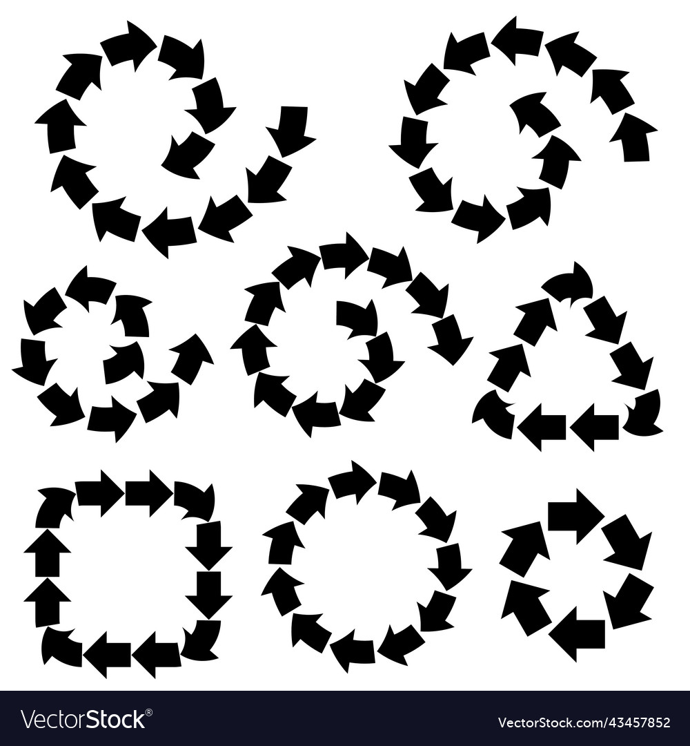 Abstract black arrows set collection vector image Abstract black arrows set collection
