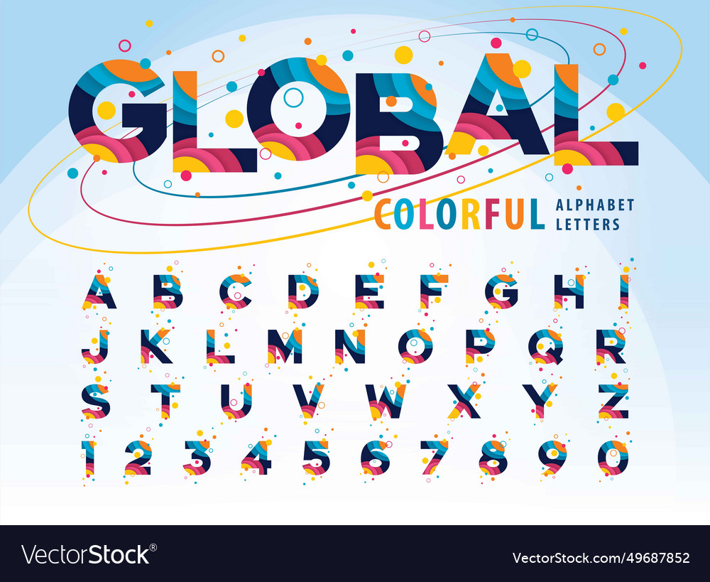 Abstrakte bunte globale Alphabet Buchstaben vector image Abstrakte bunte globale Alphabet Buchstaben