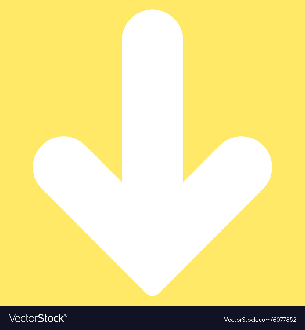 Arrow down flat white color icon