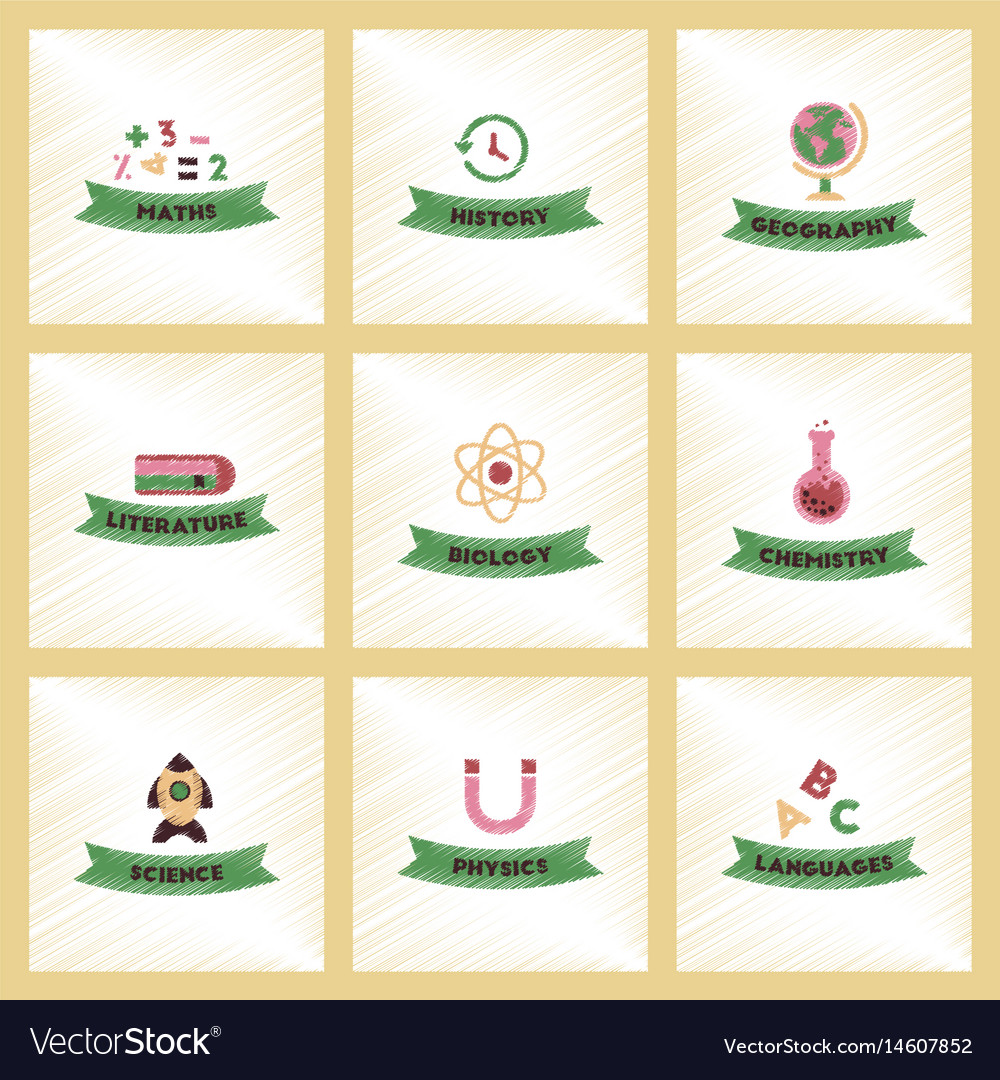 Assembly flat shading style icons rocket science