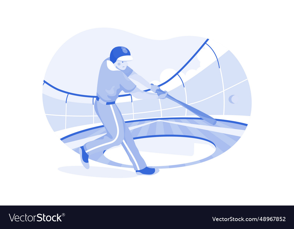 Baseball player character concept a flat isolated