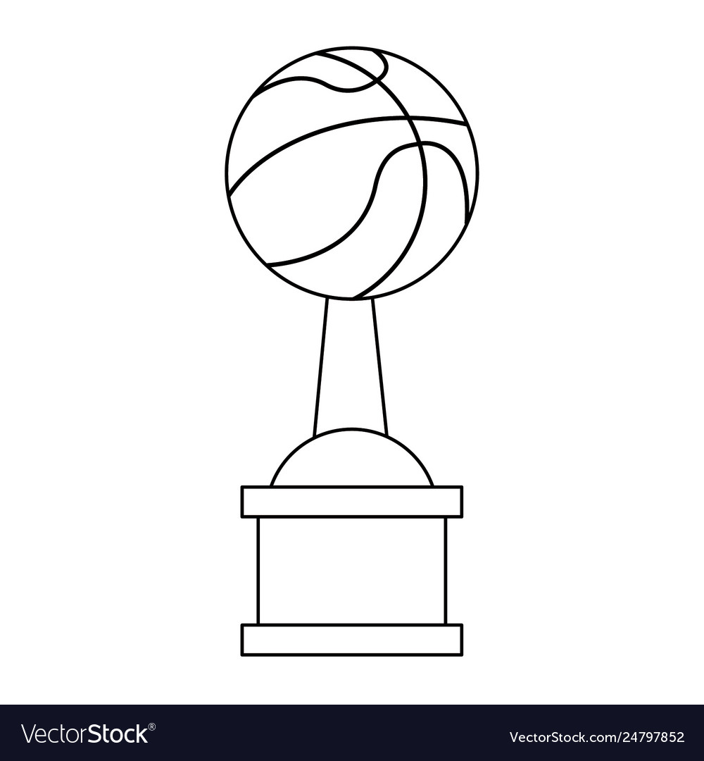 Basketball trophy cup championship in black Vector Image