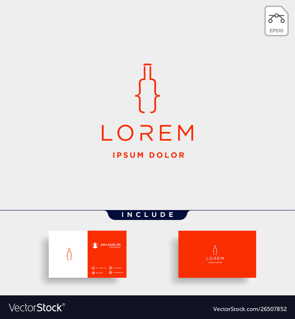 Beer code logo design bar coding simple line