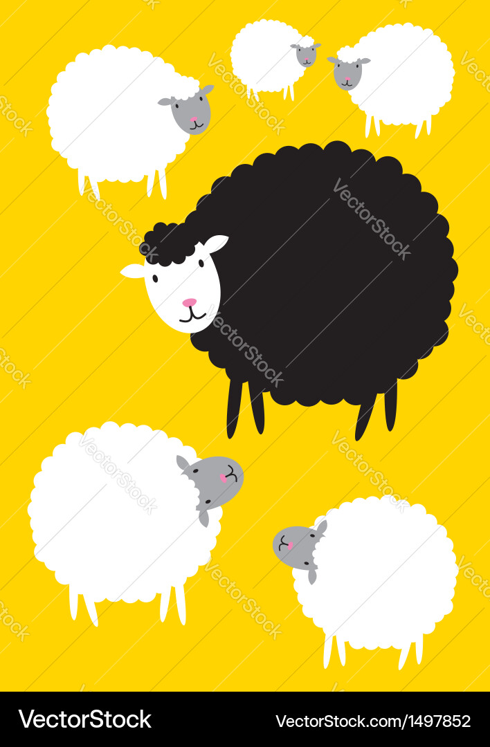 Black sheep concepts Royalty Free Vector Image