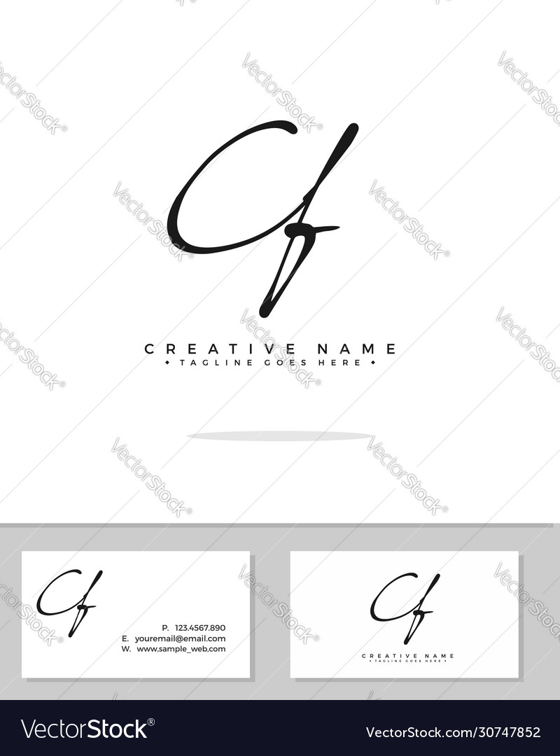 C f cf initial logo signature handwriting