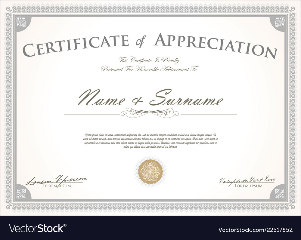 Certificate or diploma retro vintage design 4 Vector Image