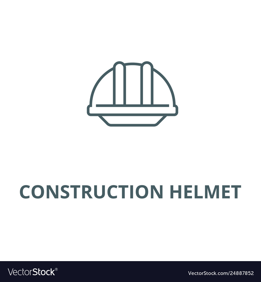 Construction helmet line icon vector image Construction helmet line icon