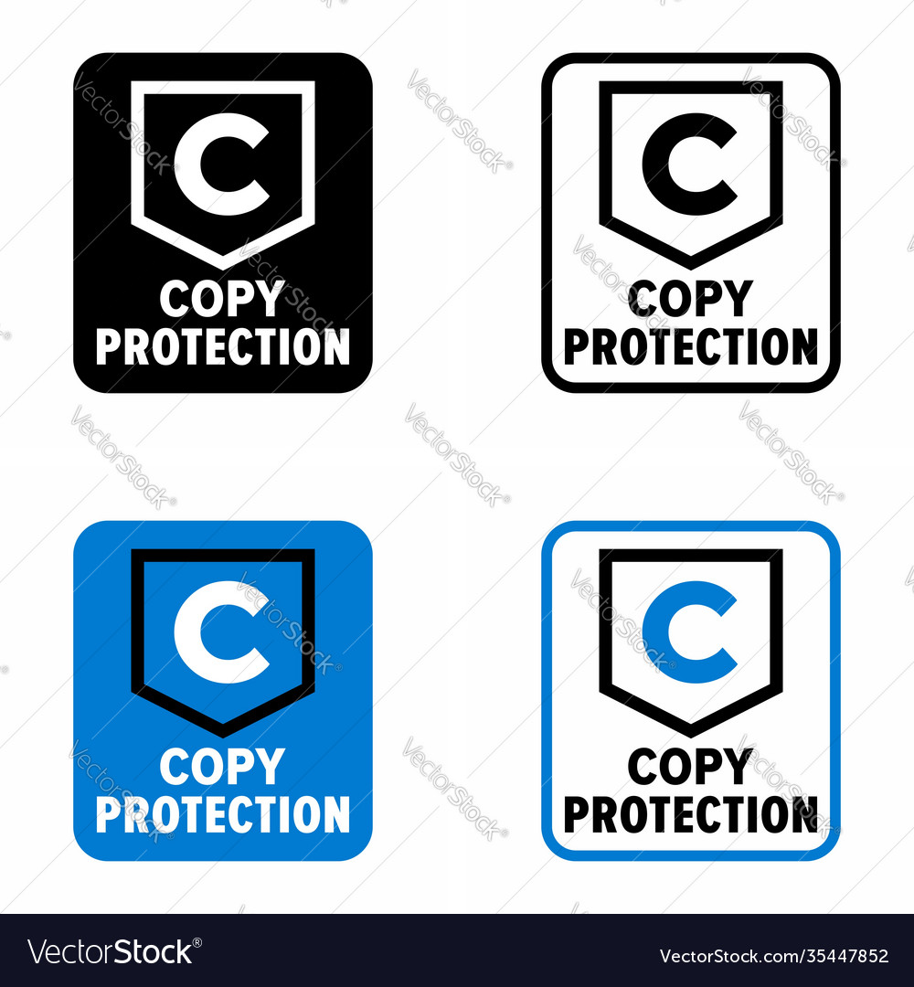 Copy protection method from piracy information Vector Image