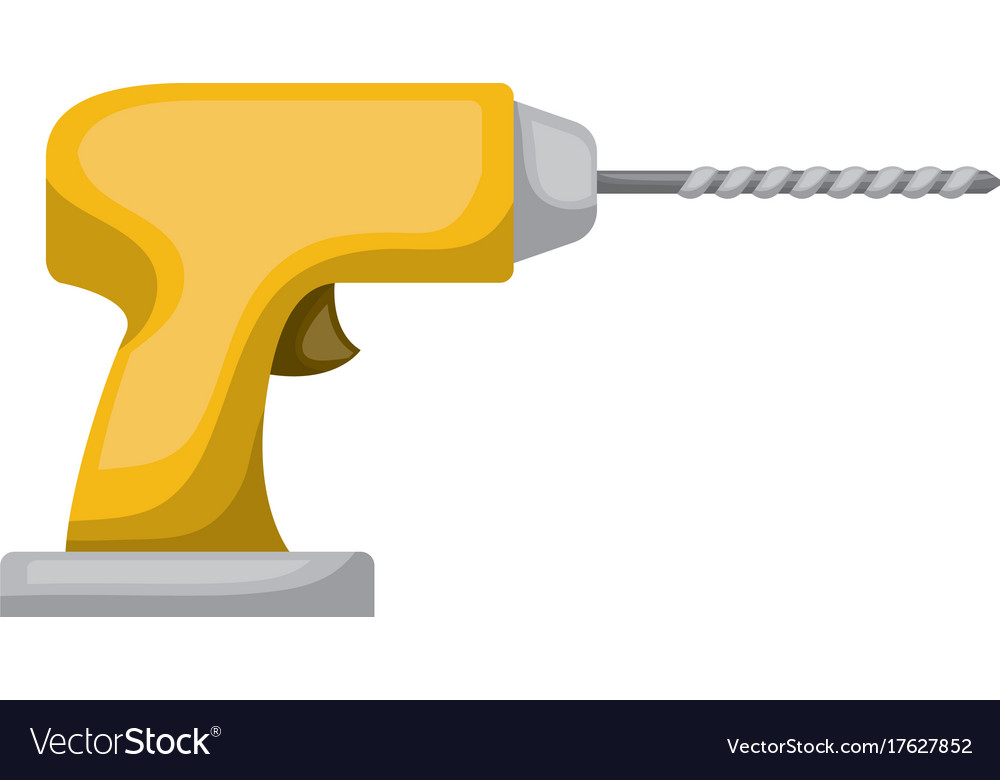 Drill tool icon colorful silhouette with half