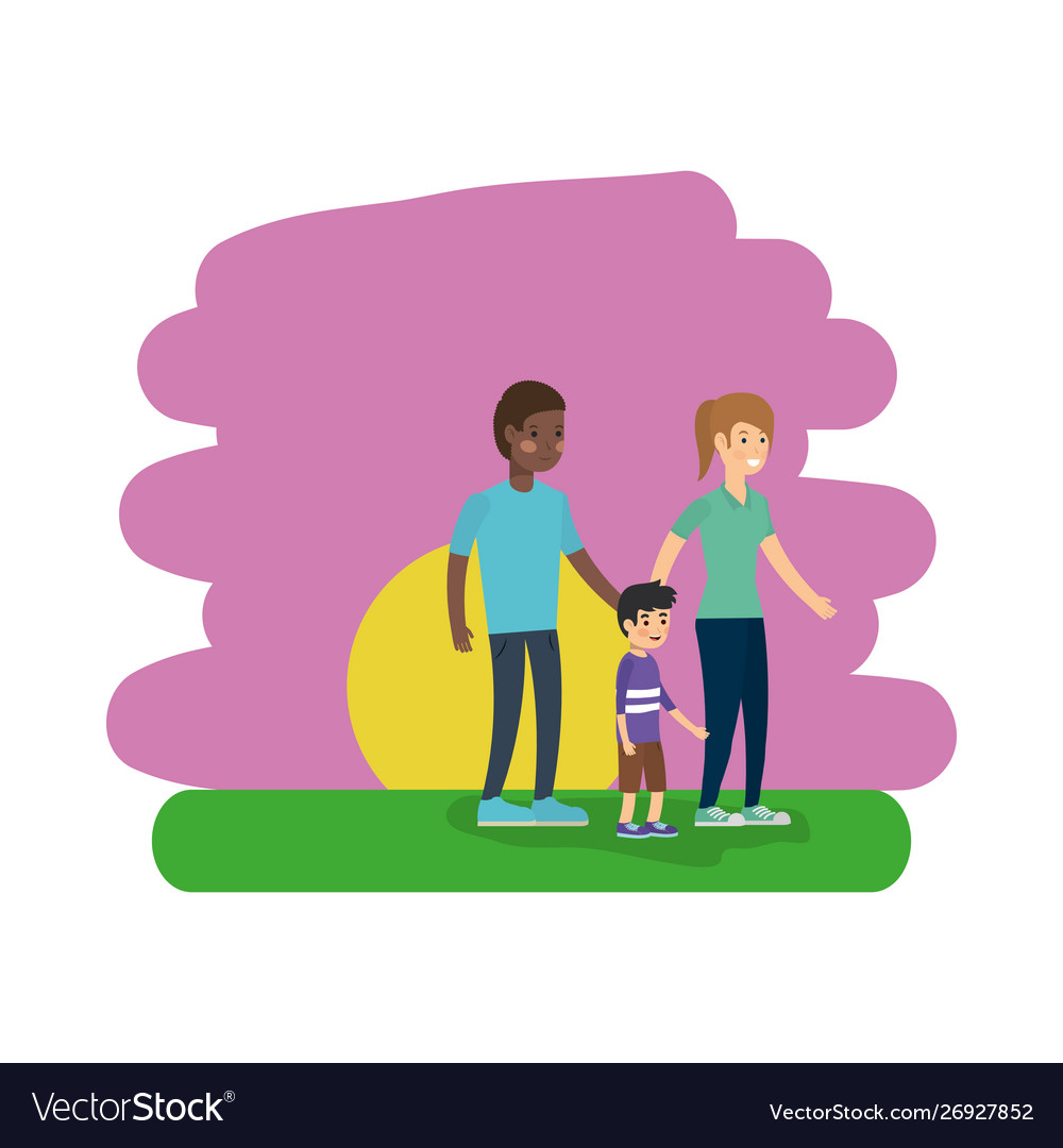 Family in park design Royalty Free Vector Image