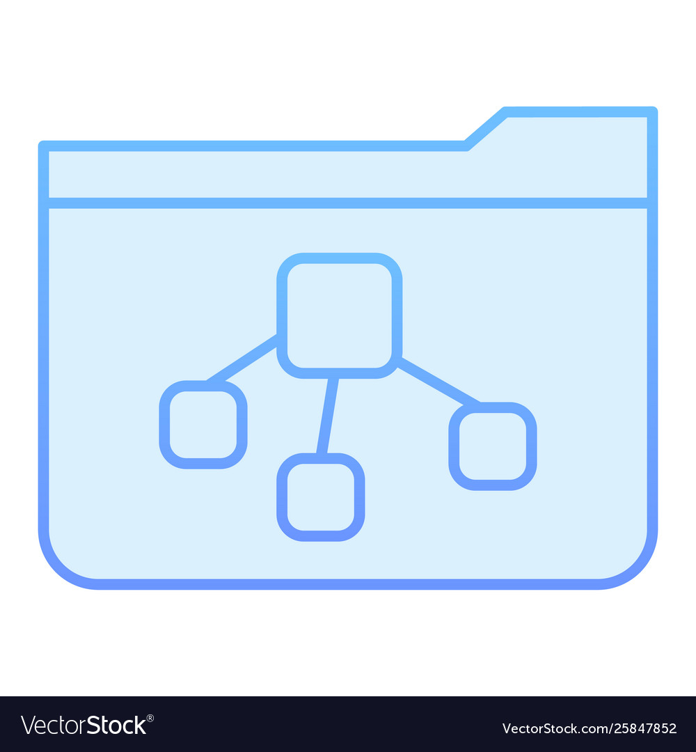 File tree folder flat icon with document