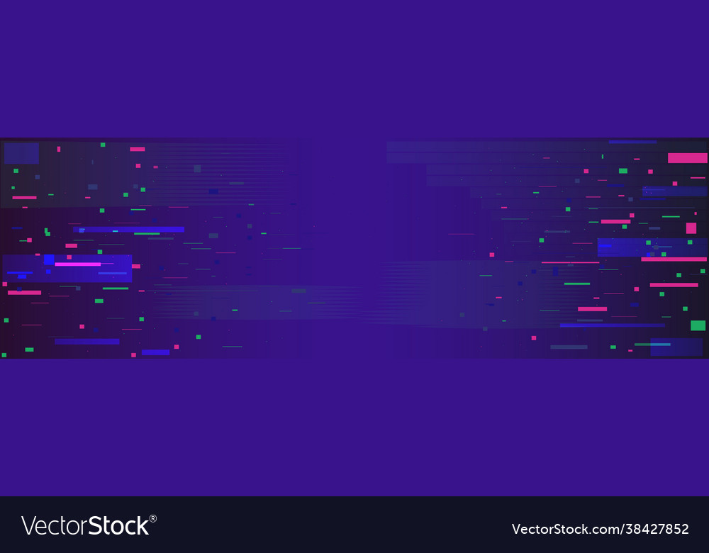 Glitch pixel backdrop data noise wide banner Vector Image Glitch pixel backdrop data noise wide banner