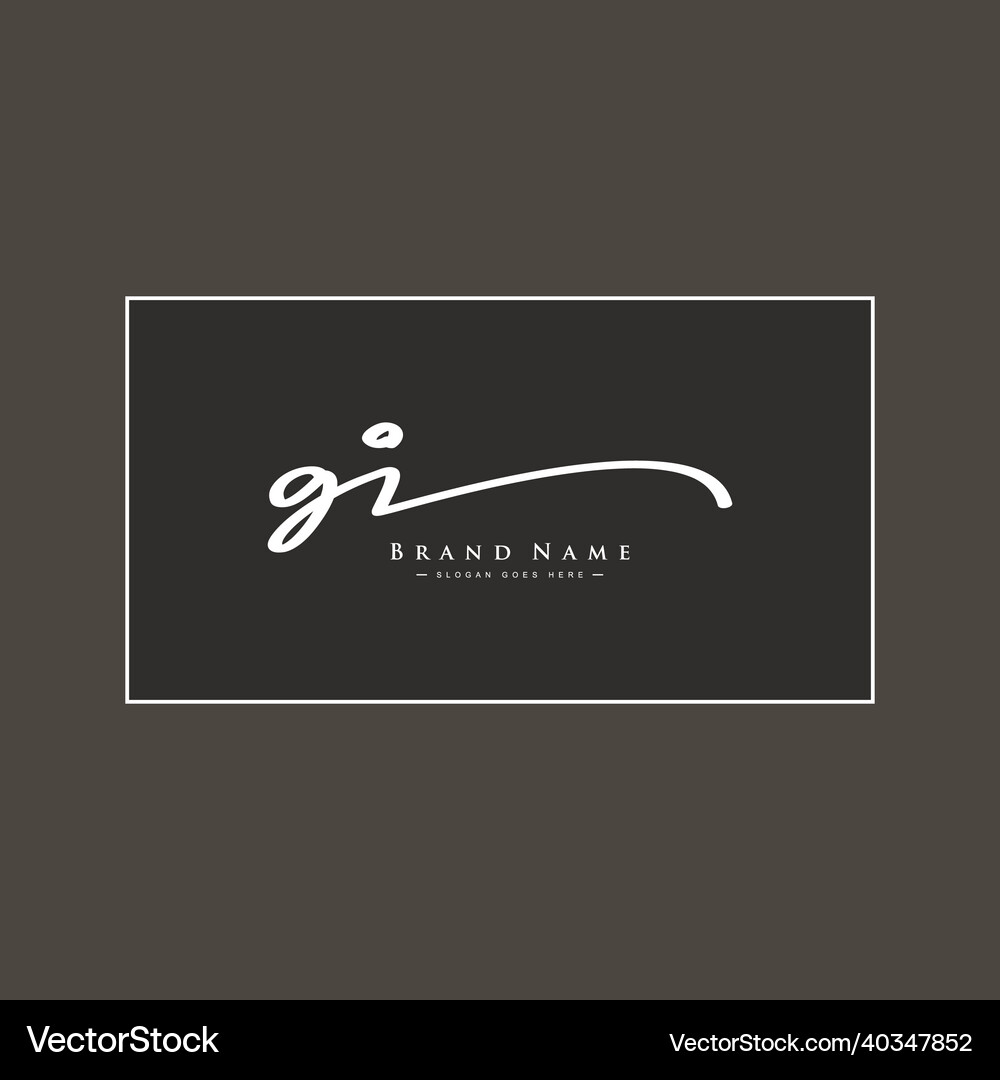 Initial letter gi logo - hand drawn signature Vector Image