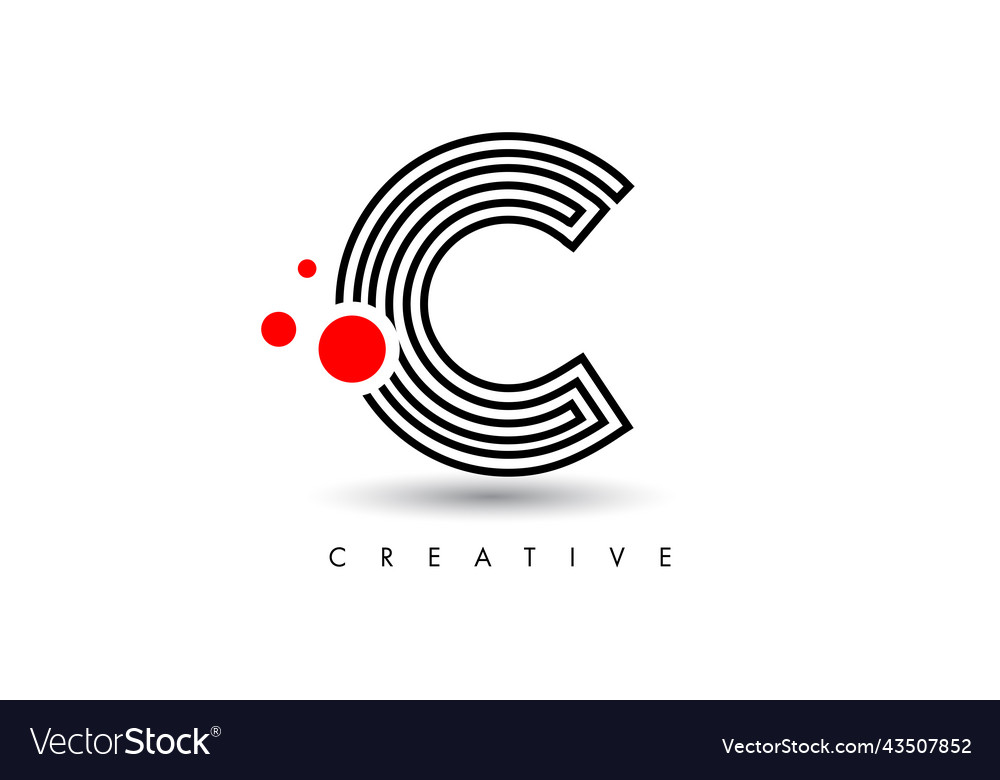 Lines c letter logo letter made of monogram Vector Image