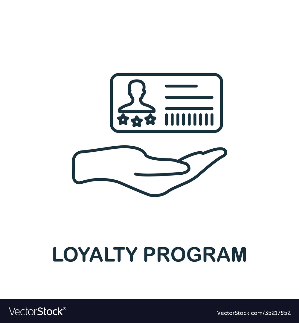 Loyalty program icon line style element from