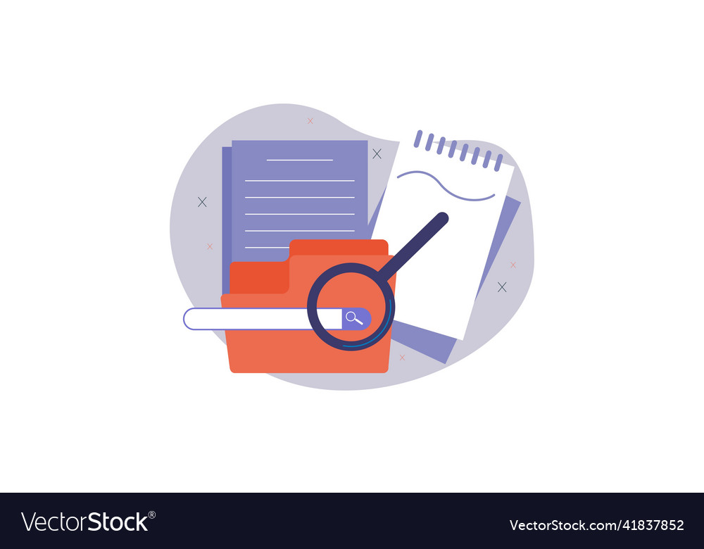 Magnifying glass with file searching