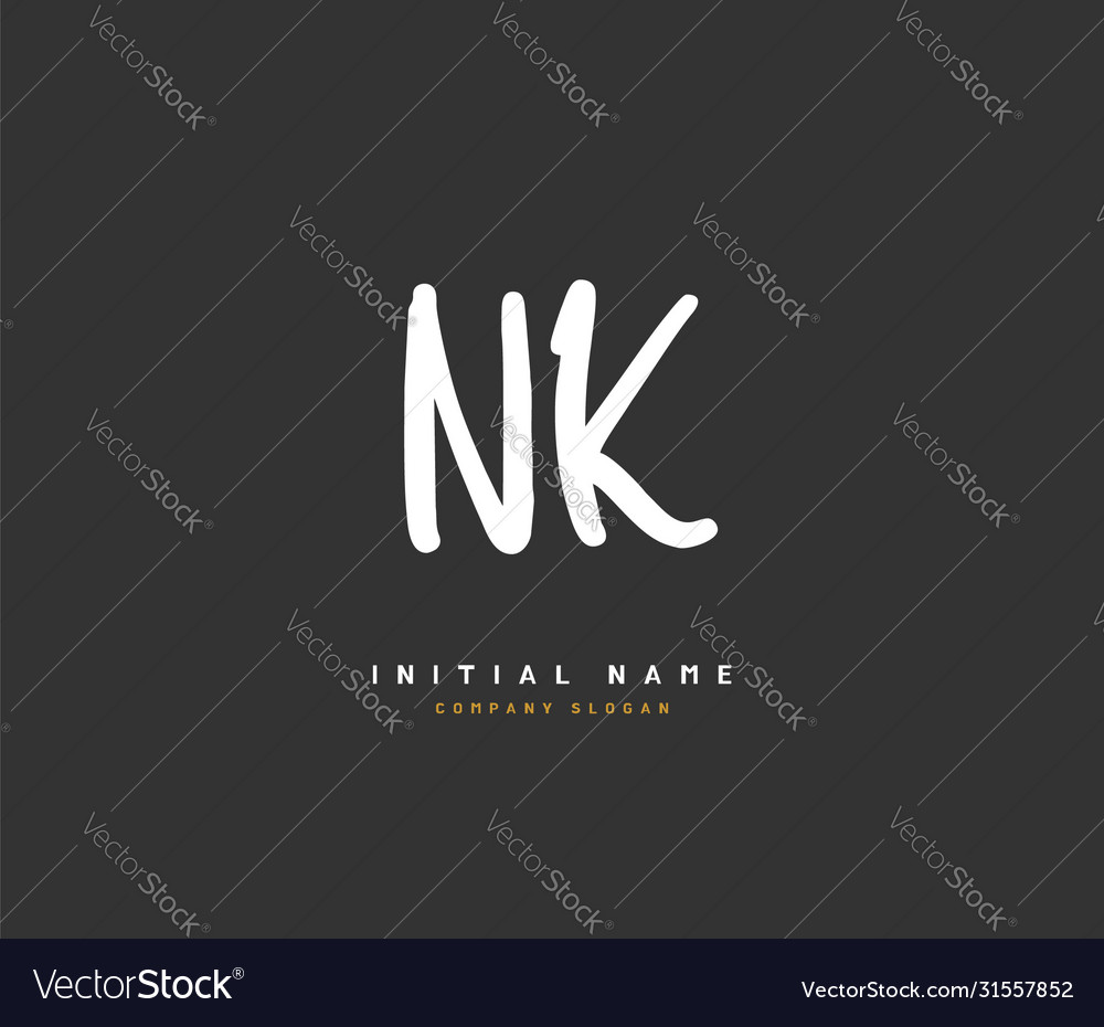 N k nk beauty initial logo handwriting