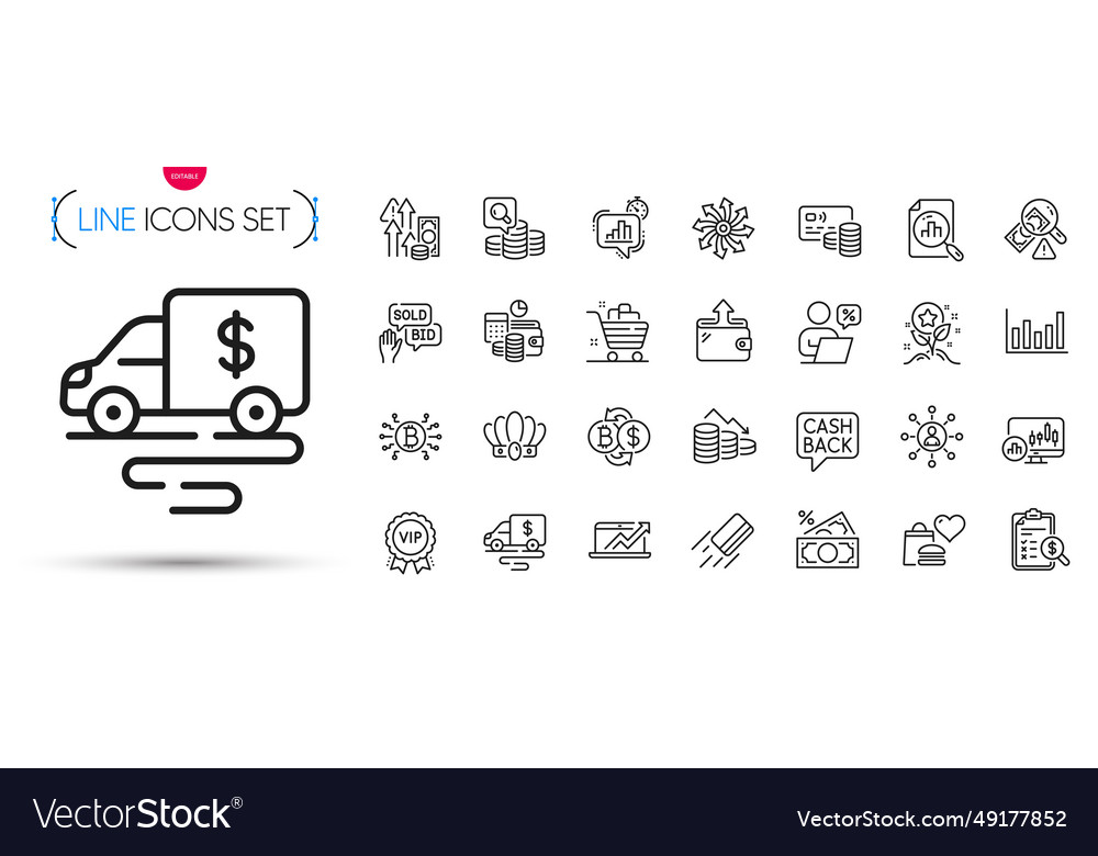 Pack of statistics timer column chart and sales vector image Pack of statistics timer column chart and sales