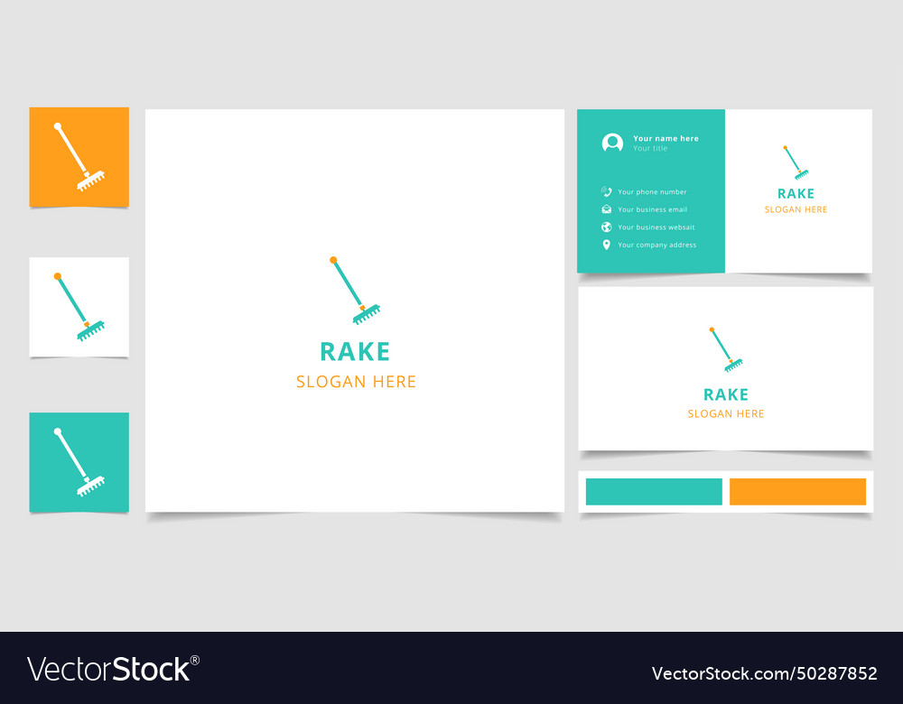 Rake logo design with editable slogan branding