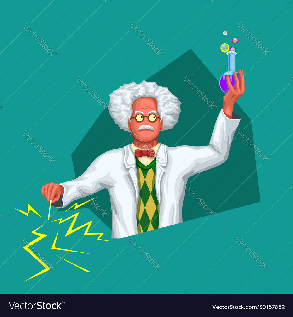 Scientist in white coat Royalty Free Vector Image