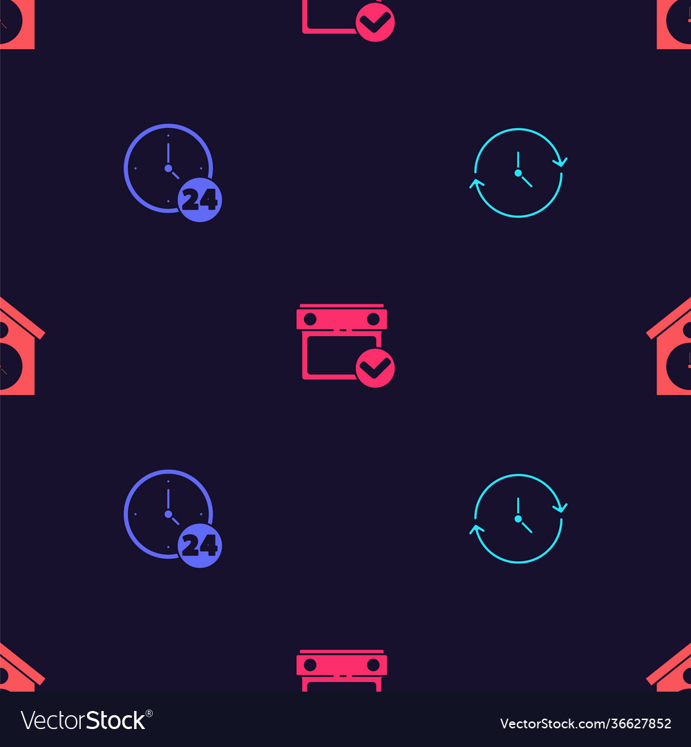 Set clock 24 hours calendar with check mark