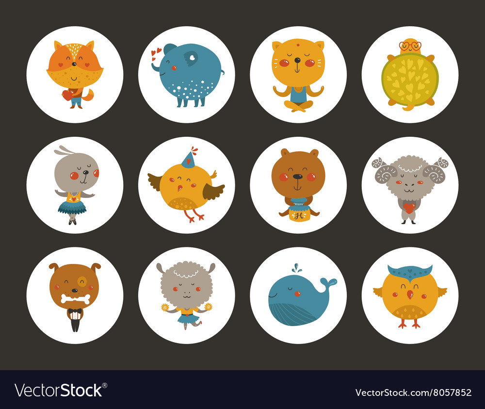 Set of animal avatars