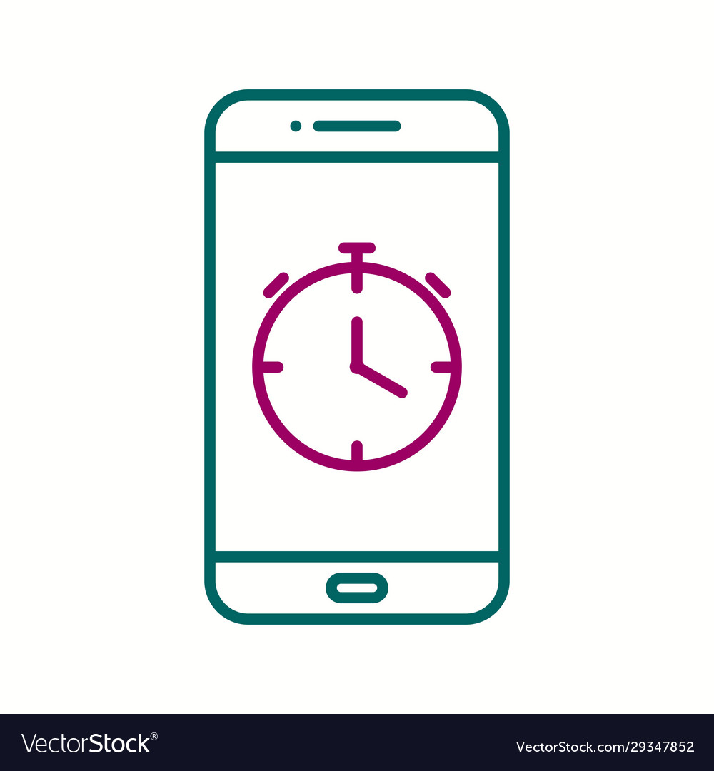 Unique clock app line icon