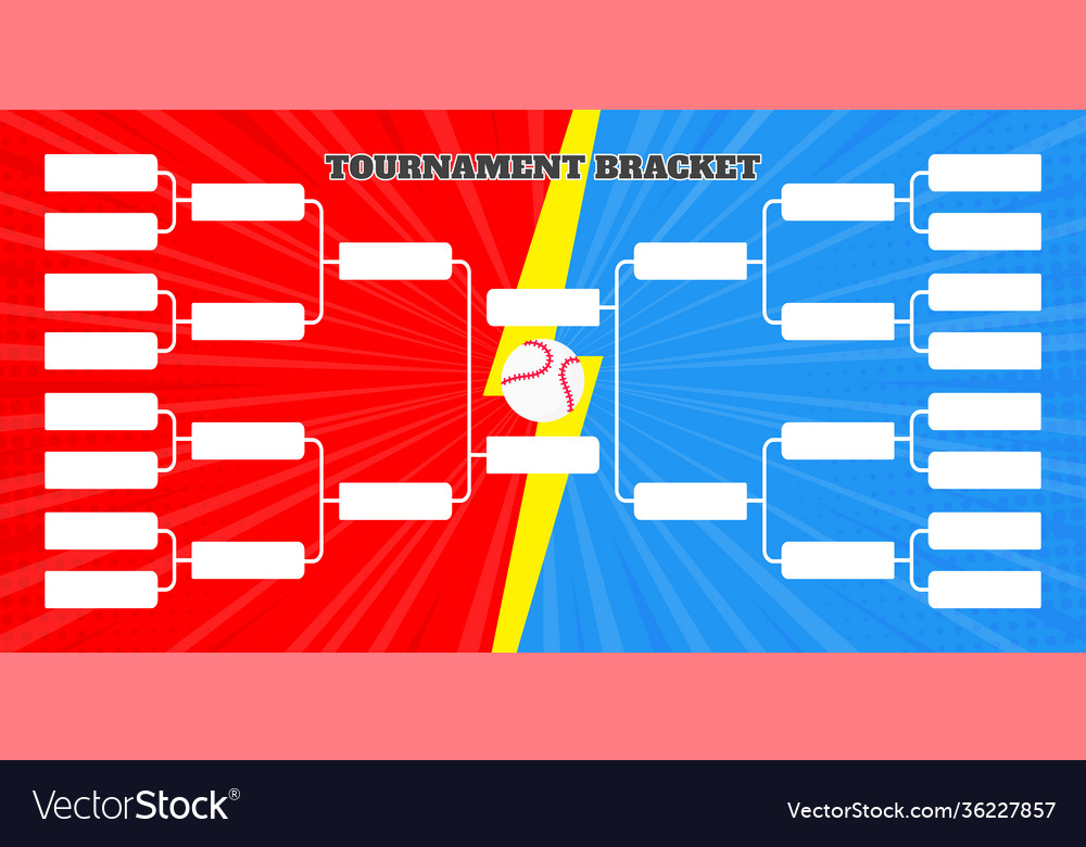 16 team tournament bracket championship template Vector Image