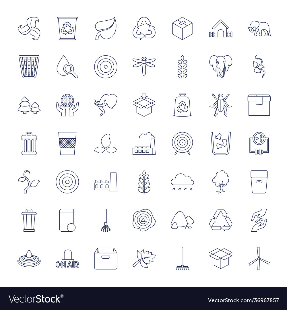 49 environment icons Royalty Free Vector Image