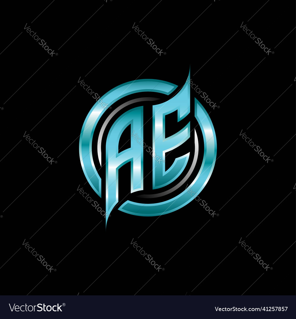 Ae initial monogram logo circle rounded